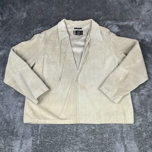 Vintage Eddie Bauer Legend Women's Tan Long Sleeve Collared Cedar Grove Shirt XL